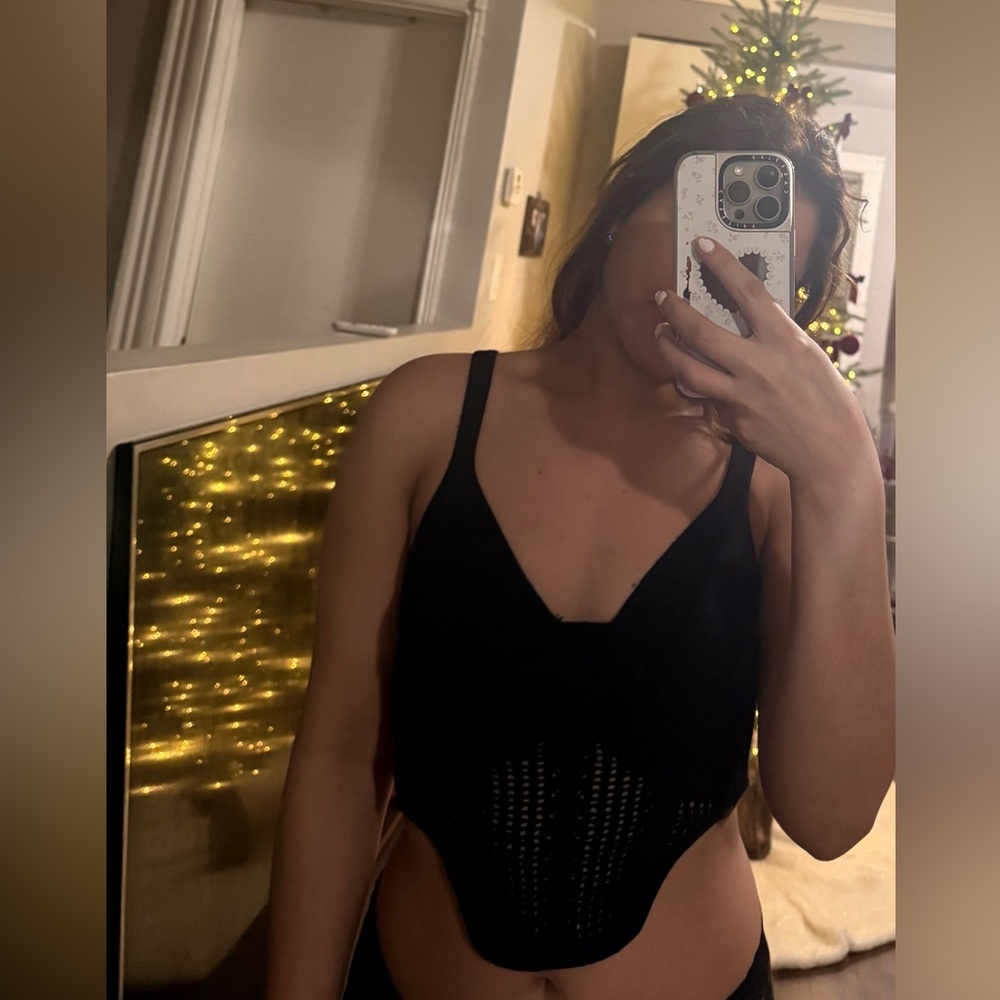Garage Black Knit Top